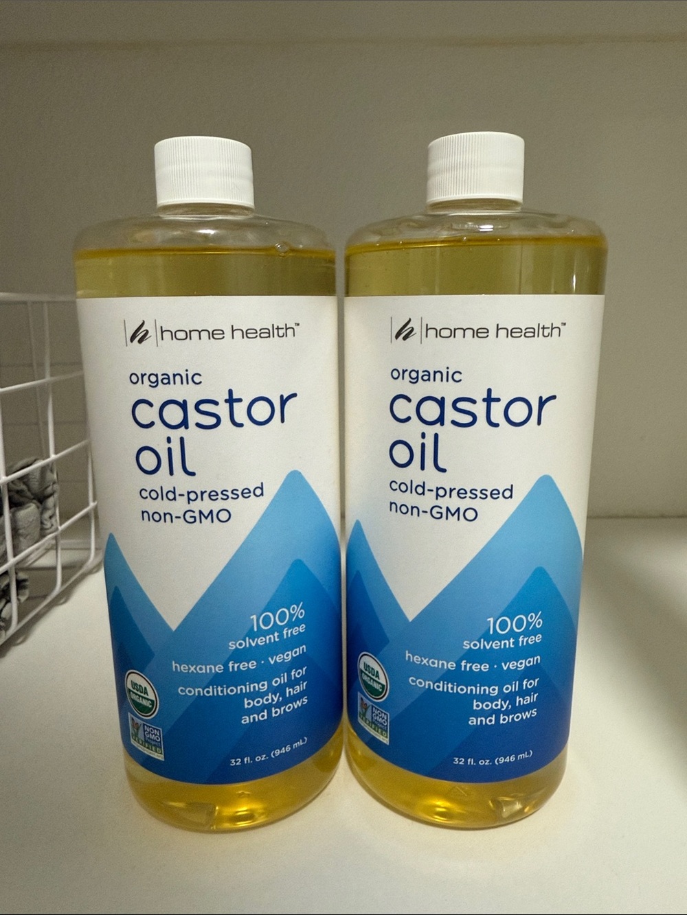 Organic Castor Oil - 2 32 oz bottles